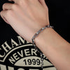 Unisex Titanium Steel Letter Text Bracelet With Polished Finish Simple Fashion Jewelry Non Fading Design For Wholesale