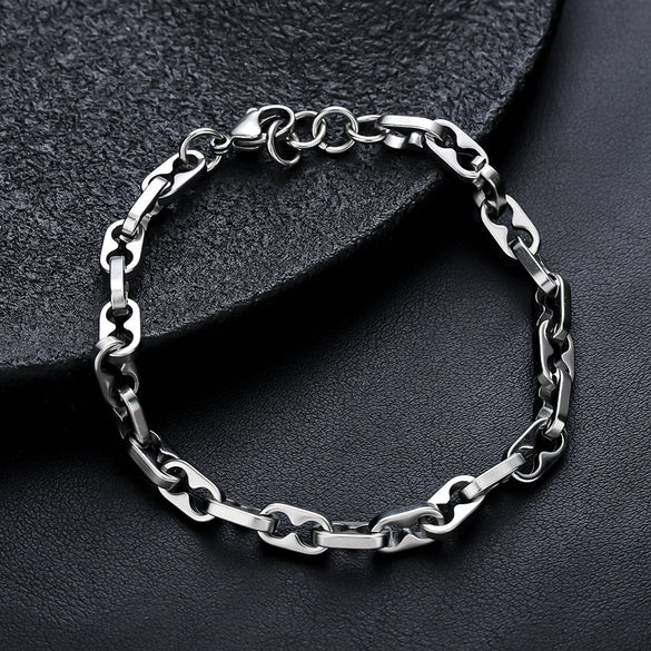 Unisex Titanium Steel Letter Text Bracelet With Polished Finish Simple Fashion Jewelry Non Fading Design For Wholesale