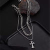 Unisex Titanium Steel Necklace With Geometric Cross Pendant Polished Stainless Steel Chain And Casual Hiphop Style