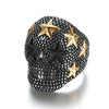 Unisex Titanium Steel Star Pattern Textured Statement Ring With Oil Finish For Men And Women