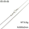 Unisex Titanium Steel Twist Chain Necklace With Geometry Pattern And Gold Inlaid Pendant