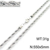 Unisex Titanium Steel Twist Chain Necklace With Geometry Pattern And Gold Inlaid Pendant