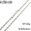 Unisex Titanium Steel Twist Chain Necklace With Geometry Pattern And Gold Inlaid Pendant