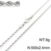 Unisex Titanium Steel Twist Chain Necklace With Geometry Pattern And Gold Inlaid Pendant