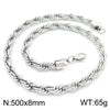 Unisex Titanium Steel Twist Chain Necklace With Geometry Pattern And Gold Inlaid Pendant