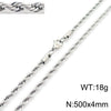 Unisex Titanium Steel Twist Chain Necklace With Geometry Pattern And Gold Inlaid Pendant