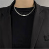 Unisex Titanium Steel Water Wave Chain Necklace With Minimalist Polished Design For Men And Women