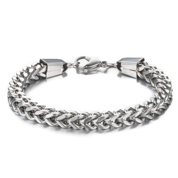 Unisex Titanium Steel Woven Chain Bracelet With Geometric Rhombus And Cartoon Floral Patterns Wholesale Fashion Jewelry