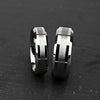 Unisex Tungsten Steel Couple Rings With Flat Chamfered Design And Sand Textured Center Real Gold Plated Geometric Wholesale Jewelry