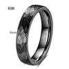 Unisex Tungsten Steel Ring With Faceted Geometric Fish Scale Hammered Pattern And Electroplated Finish