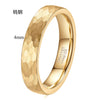Unisex Tungsten Steel Ring With Faceted Geometric Fish Scale Hammered Pattern And Electroplated Finish