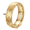 Unisex Tungsten Steel Ring With Hammered Fish Scale Geometric Pattern And Gold Silver Two Tone Electroplated Finish
