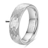 Unisex Tungsten Steel Ring With Retro Fish Scale Hammered Geometric Pattern And Electroplated Finish Wholesale