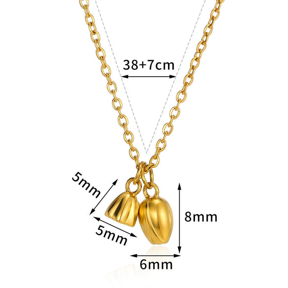 Unisex Ushaped Copper Pendant Necklace With Zircon Inlay And Goldplated Finish Regular Chain Jewelry