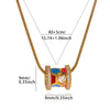 Unisex Ushaped Copper Pendant Necklace With Zircon Inlay And Goldplated Finish Regular Chain Jewelry