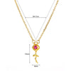 Unisex Ushaped Copper Pendant Necklace With Zircon Inlay And Goldplated Finish Regular Chain Jewelry