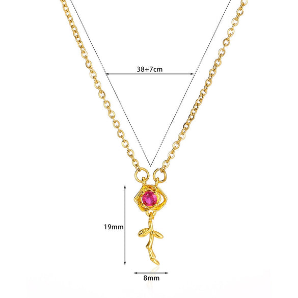 Unisex Ushaped Copper Pendant Necklace With Zircon Inlay And Goldplated Finish Regular Chain Jewelry