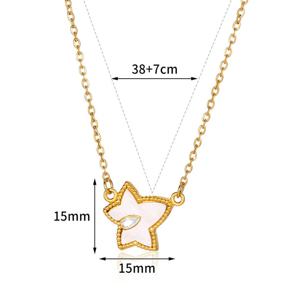 Unisex Ushaped Copper Pendant Necklace With Zircon Inlay And Goldplated Finish Regular Chain Jewelry