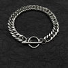 Unisex Ushaped Cuban Link Chain Bracelet In Polished Titanium Steel With Chunky Hiphop Style Jewelry Design