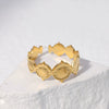 Unisex Vintage Geometric Stainless Steel Electroplated Ring And Bracelet With Sun Symbol