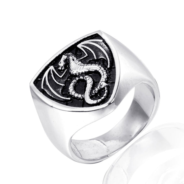 Unisex Vintage Geometric Stainless Steel Ring With Smooth Polished Finish For Men And Women