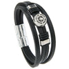 Unisex Vintage Punk Style Zinc Alloy Geometric Compass Magnetic Buckle Leather Bracelet With Electroplating