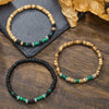 Unisex Wooden Geometric Handmade Beaded Bracelet Set