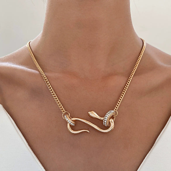 Unisex Zinc Alloy Animal Zodiac Snake Pendant Necklace With Electroplating And Regular Chain Ins Style Punk Hiphop Cold Style
