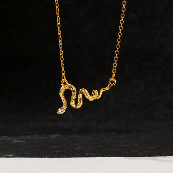 Unisex Zinc Alloy Animal Zodiac Snake Pendant Necklace With Electroplating And Regular Chain Ins Style Punk Hiphop Cold Style