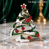 Unisex Zinc Alloy Christmas Tree Brooch With Enamel Rhinestone Accents And Dripping Oil Finish Festive Fashion Accessory