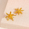 Unisex Zinc Alloy Flower Hoop Earrings With Floral Hanging Details For Versatile Fashion Jewelry