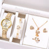 Universal Casual Alloy Case Round Dial Quartz Watch With Steel Band And Ordinary Glass Mirror