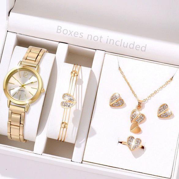 Universal Casual Alloy Case Round Dial Quartz Watch With Steel Band And Ordinary Glass Mirror