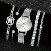 Universal Casual Alloy Case Round Dial Quartz Watch With Steel Band And Ordinary Glass Mirror