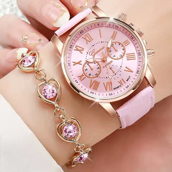 Universal Casual Fashion Belt Watch With Alloy Case Imitation Leather Strap And Stainless Steel Pin Buckle