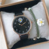 Universal Fashion Watch Set Alloy Case Canvas Strap Round Dial
