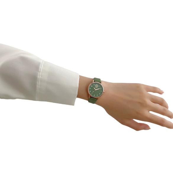 Universal Fashion Watch Set Alloy Case Canvas Strap Round Dial