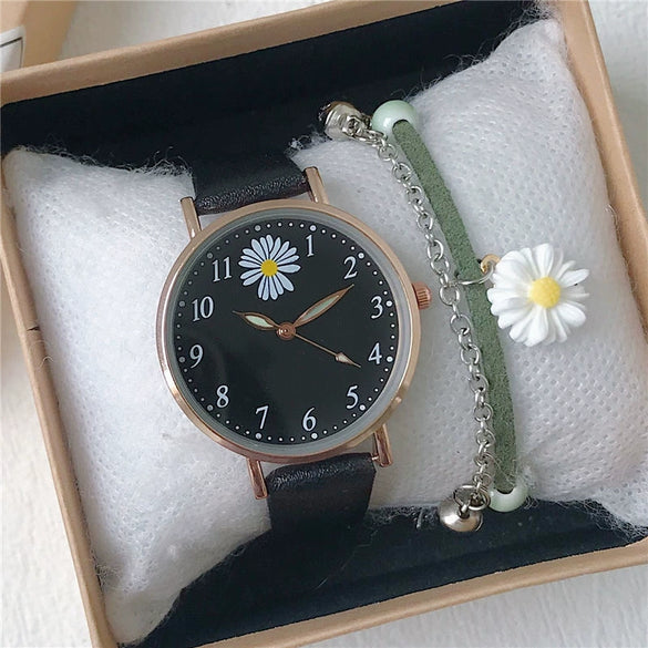 Universal Fashion Watch Set Alloy Case Canvas Strap Round Dial