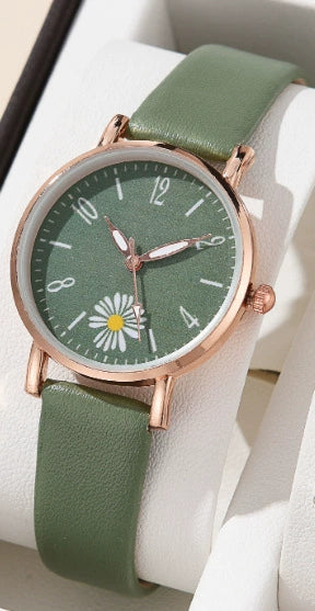 Universal Fashion Watch Set Alloy Case Canvas Strap Round Dial