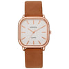 Universal Fashionable Square Quartz Watch With Pu Strap Stainless Steel Buckle And Alloy Material
