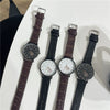 Universal Leisure Alloy Case Ordinary Glass Mirror Pointer Quartz Watch With Gear Belt