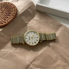 Universal Retro Style Alloy Belt Quartz Watch With Roman Round Dial And Ordinary Glass Mirror