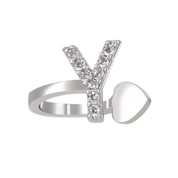 Ushaped Copper Ear Clip With Diamond And Letter Design Minimalist Style Women's And Unisex