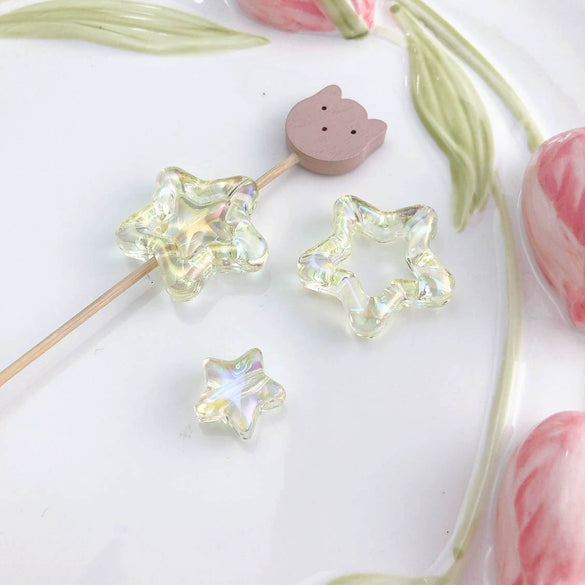 Uvplated Acrylic Photo Frame Love Stars Diy Handmade String Beads Mobile Phone Chain Pendant Jewelry Clothing Accessories