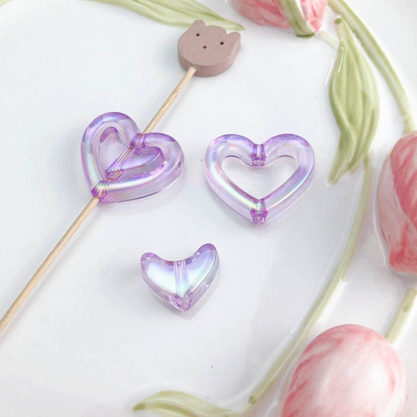 Uvplated Acrylic Photo Frame Love Stars Diy Handmade String Beads Mobile Phone Chain Pendant Jewelry Clothing Accessories