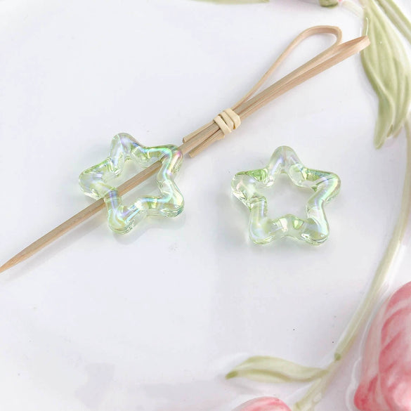 Uvplated Acrylic Photo Frame Love Stars Diy Handmade String Beads Mobile Phone Chain Pendant Jewelry Clothing Accessories