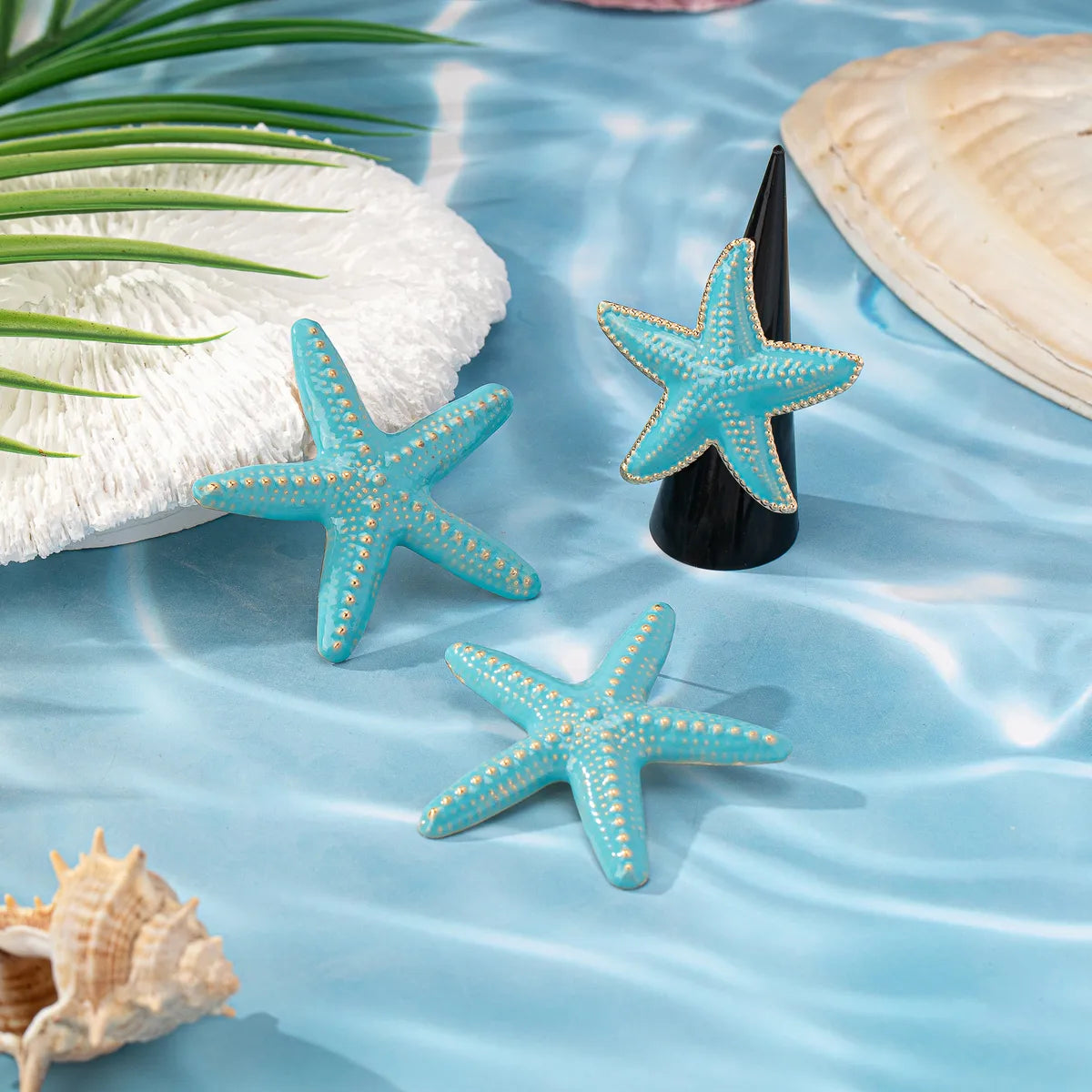 Vacation Beach Oversized Starfish Alloy Women'S Rings Earrings Jewelry Set