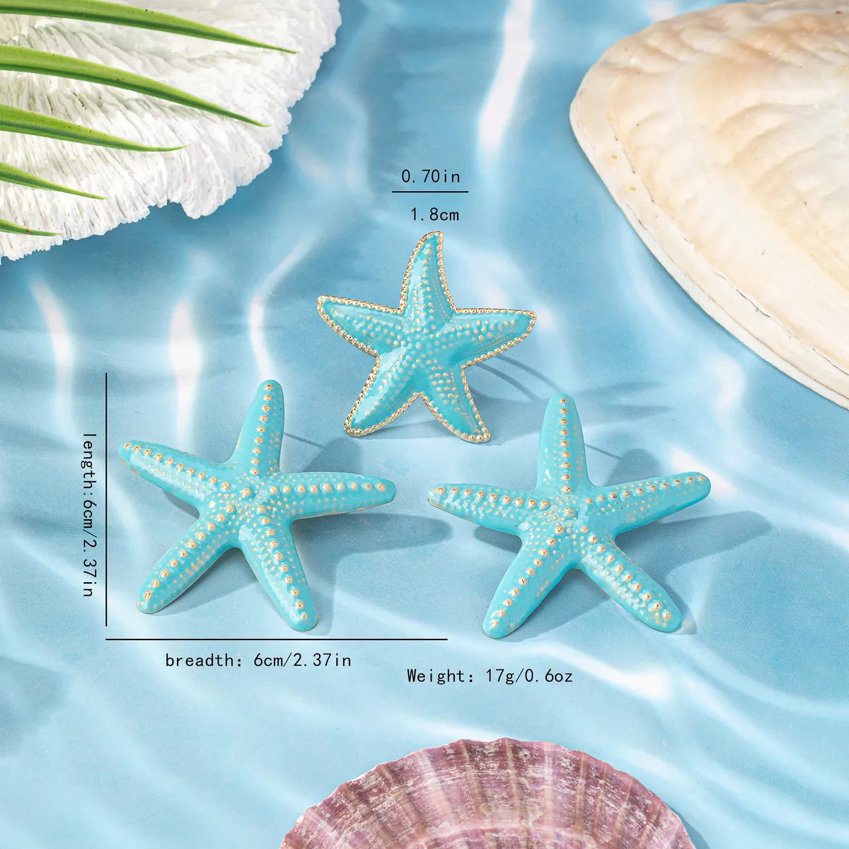 Vacation Beach Oversized Starfish Alloy Women'S Rings Earrings Jewelry Set