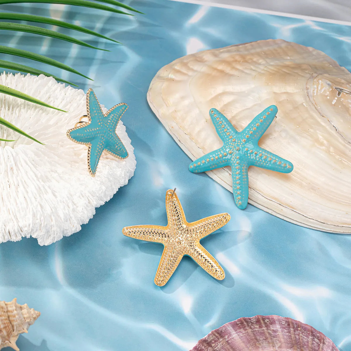 Vacation Beach Oversized Starfish Alloy Women'S Rings Earrings Jewelry Set