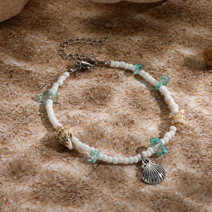 Vacation Beach Shell Fish Tail Alloy Turquoise Shell Wholesale Bracelets